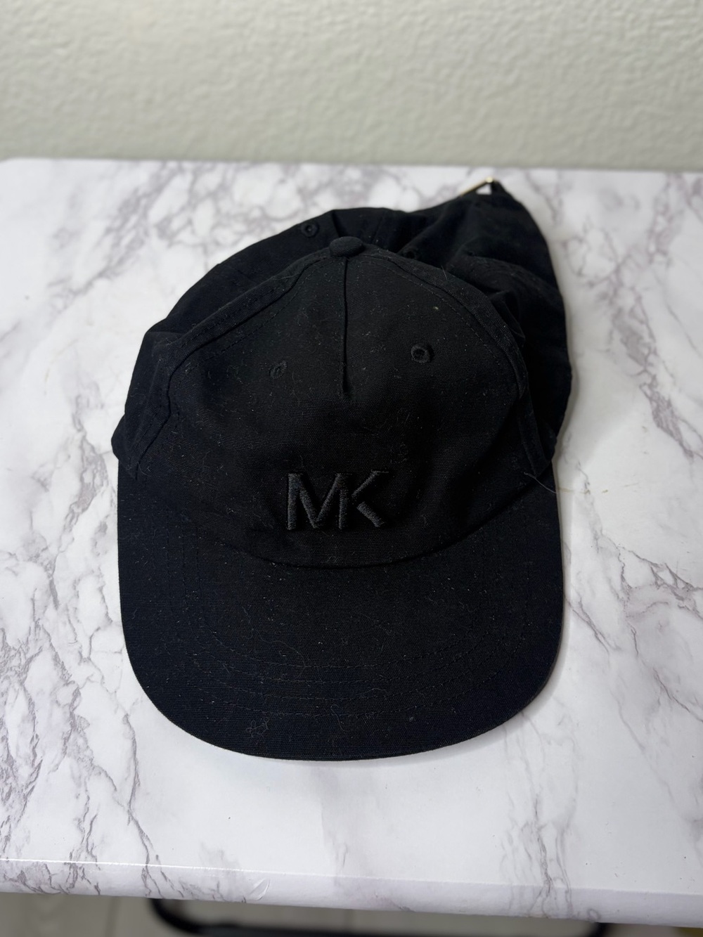 Michael Kors Black Embroidered MK Baseball Cap